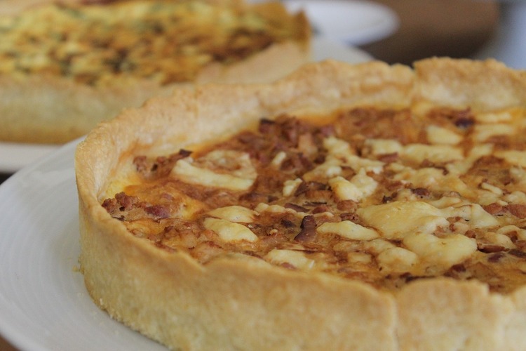 Quiche Lorraine with Swiss Cheese and Bacon - Savory Tart Recipe