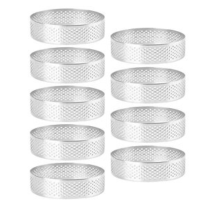 Frcctre 9 Pack Round Tart Rings, Perforated For Baking Tarts